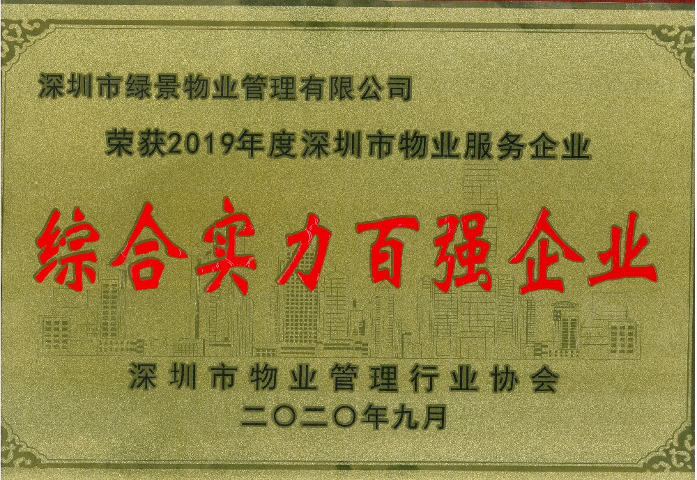 综合实力百强企业 (2019年)